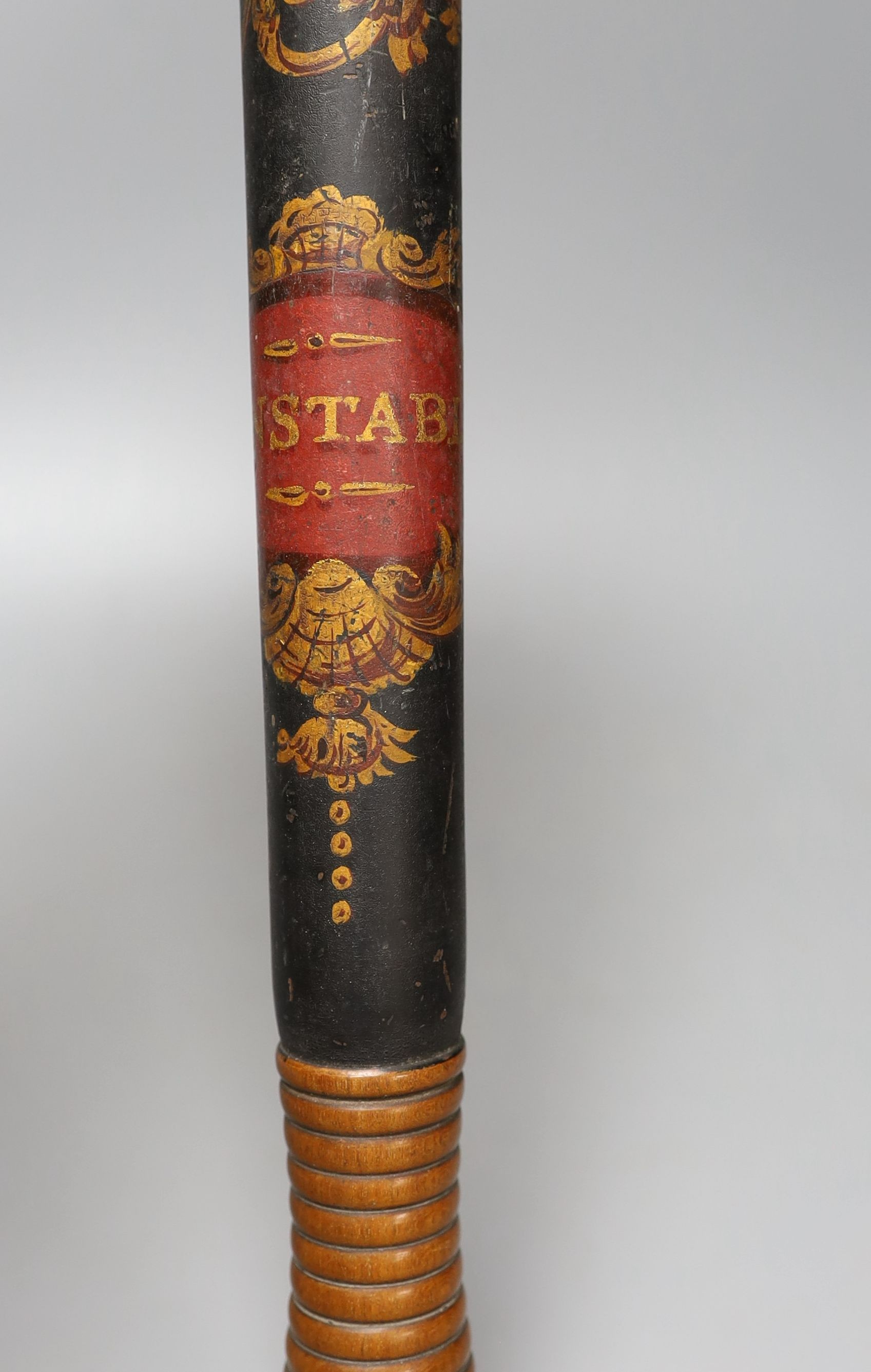 A Victorian painted Constable’s truncheon, 46cm